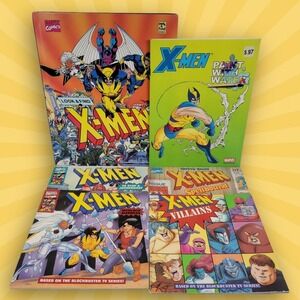 VTG Marvel X-Men Look & Find Paint With‎ Water Animated TV Show Story Book Lot